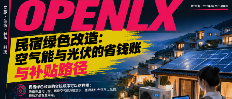民宿绿色改造：空气能与光伏的省钱账与补贴路径｜绿色改造、光伏