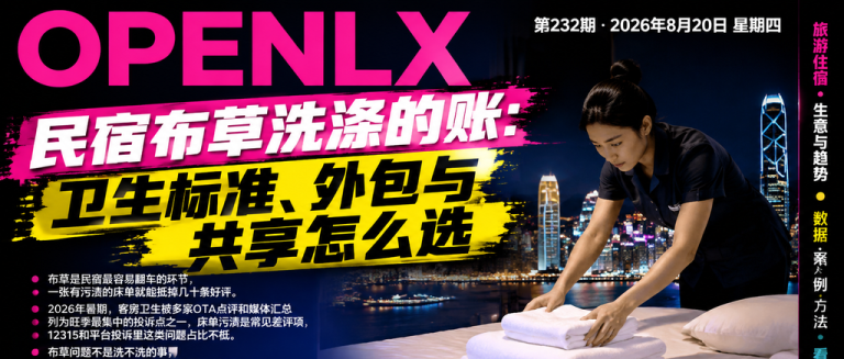 民宿布草洗涤的账：卫生标准、外包与共享怎么选｜民宿布草、卫生标准