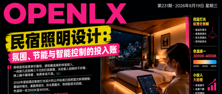 民宿照明设计:氛围、节能与智能控制的投入账|民宿照明、灯光设计