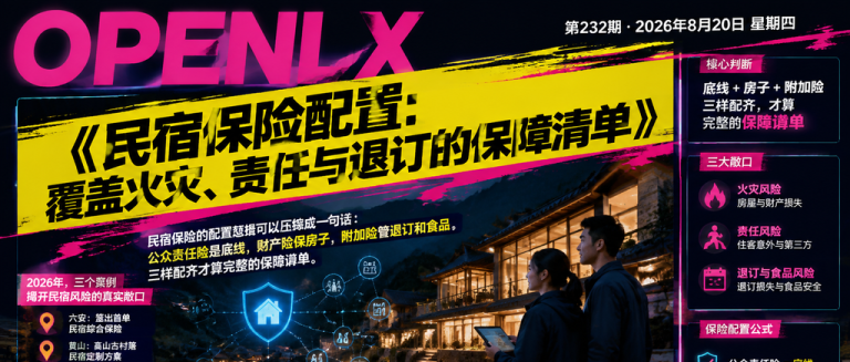 民宿保险配置：覆盖火灾、责任与退订的保障清单｜民宿保险、公众责任险