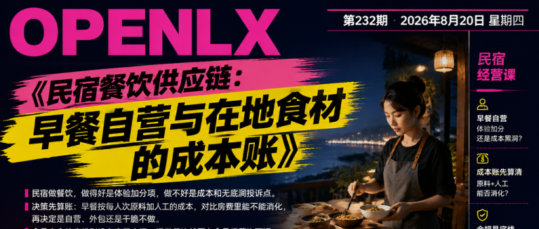 民宿餐饮供应链：早餐自营与在地食材的成本账｜民宿餐饮、供应链